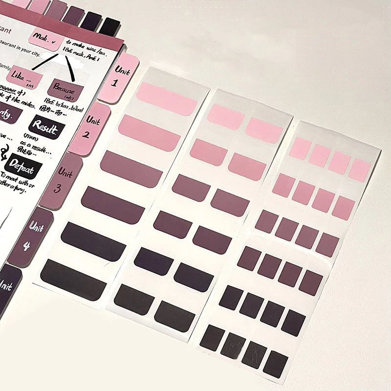 60/120/240Sheets Translucent Multicolor Sticky Notes Simple Writable Notepads Index Tabs Stationery School Offices Supplies