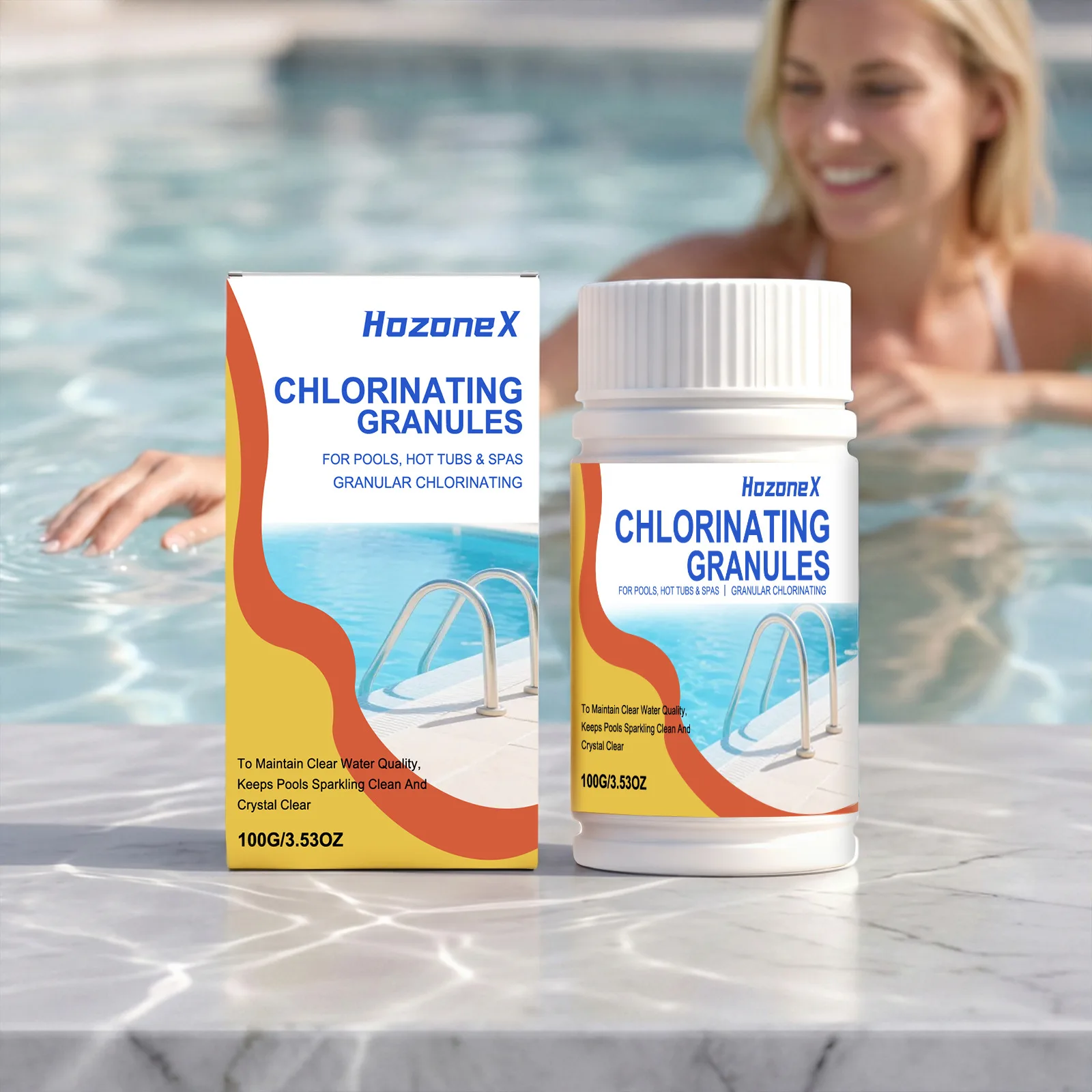 

Pool Chlorine Granules 100g Quick Dissolve Water Cleaner For Home Spa And Swimming Pool