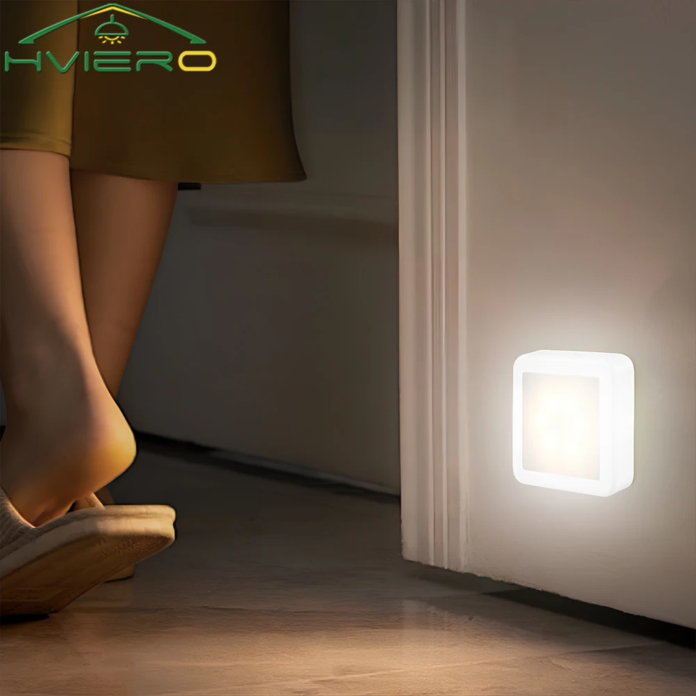 LED Night Lights USB Charging Smart Motion Sensor Bedside Lamps Indoor Living Room Stairs Hallway Pathway Toilet Home Lighting