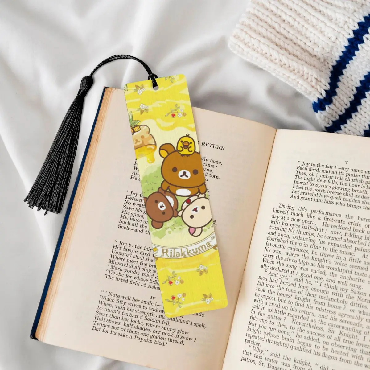 R-Rilakkumas Bookmarks For Books Stationery Kawaii Lazybear Doll Cartoon Pattern Book Accessories Perfect Student Gift Book Mark