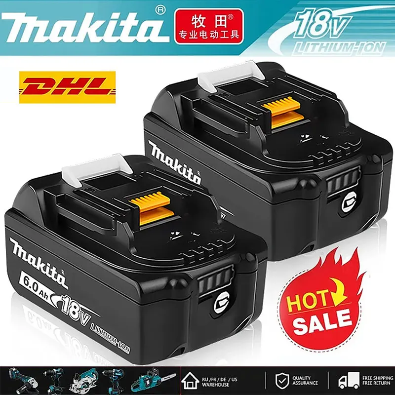 100% original Makita 6.0Ah/5.0Ah 18V Rechargeable Battery for Makita 18V BL1830 BL1830B  BL1850 BL1850B Power Tools