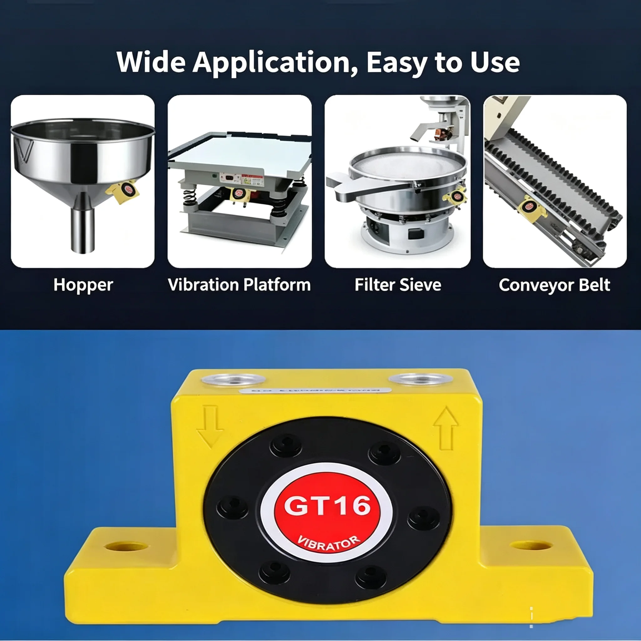 Pneumatic Vibrator GT Turbine Oscillators for Industry Vibrator Hammer Blanking Parts Compatible with GT8/10/13/16/20/25/30/36/4