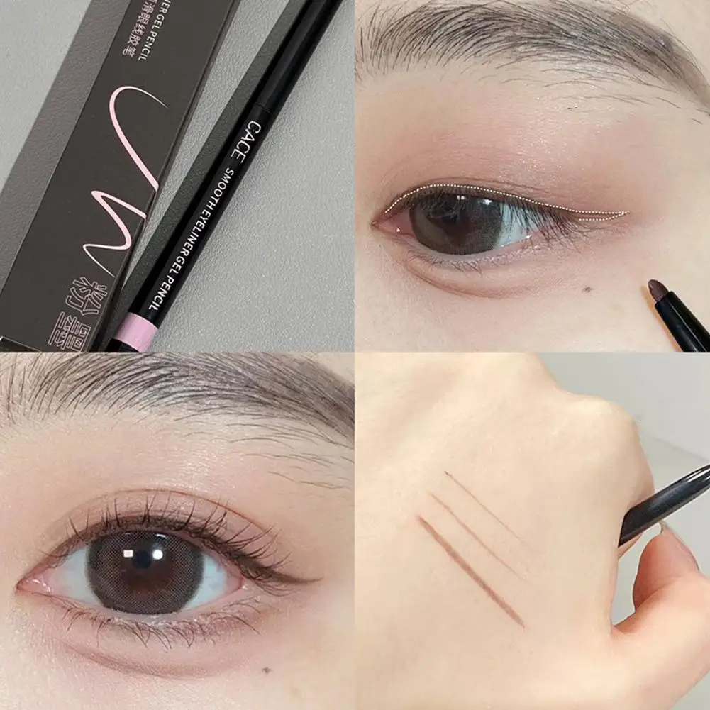 1 szt. Brązowy, długotrwały eyeliner w kredce, wodoodporny pigment, różowy eyeliner w pisaku, damski modny kolorowy makijaż oczu, narzędzie kosmetyczne