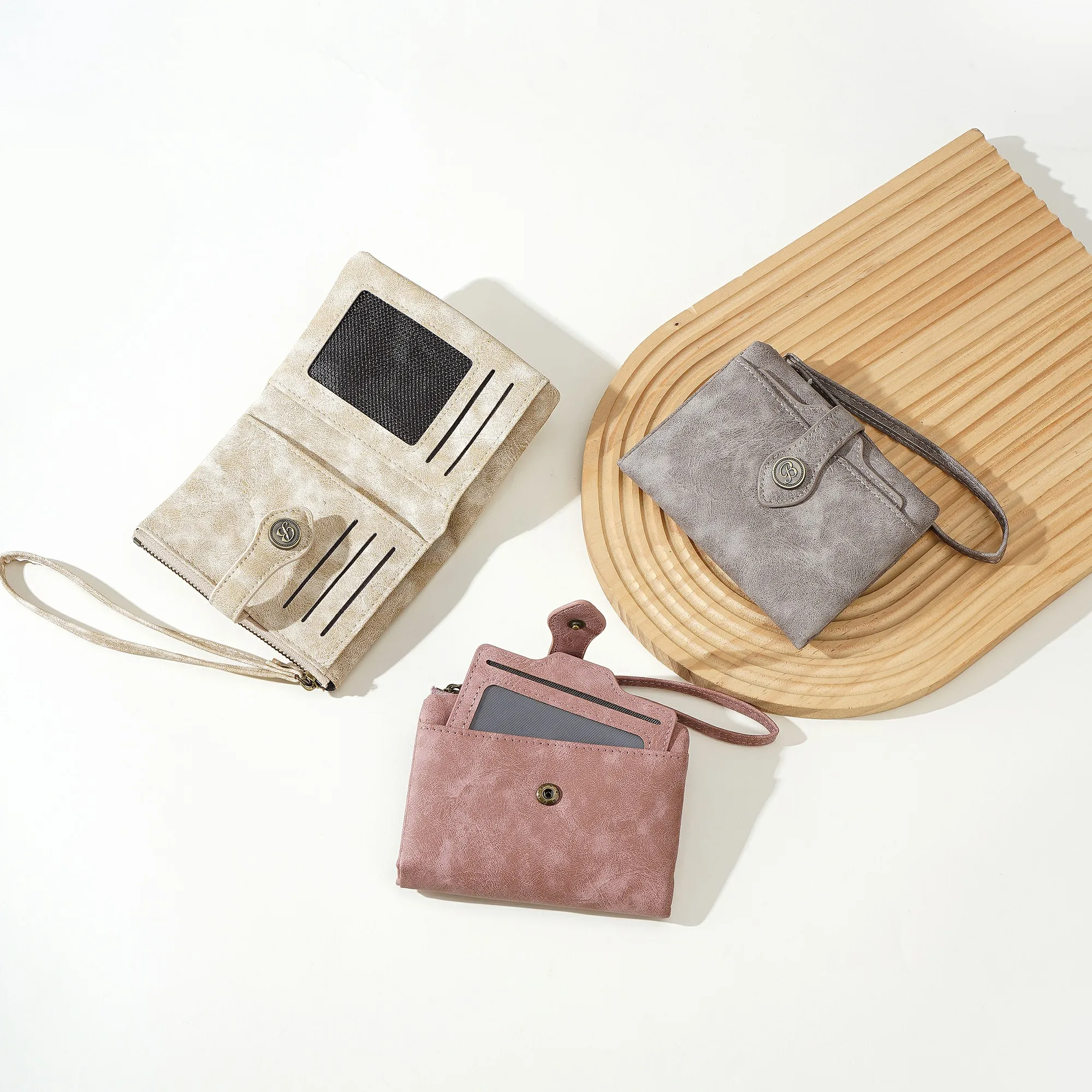 1 Stück - Baellerry Damen Vintage PU-Leder Kurzbörse mit 80% Rabatt, mit Handgelenkschlaufe, 8 Kartenfächern + Ausweisfenster + abnehmbarem Kartenhalter, praktisches Geburtstagsgeschenk für Frauen. – Detail 31