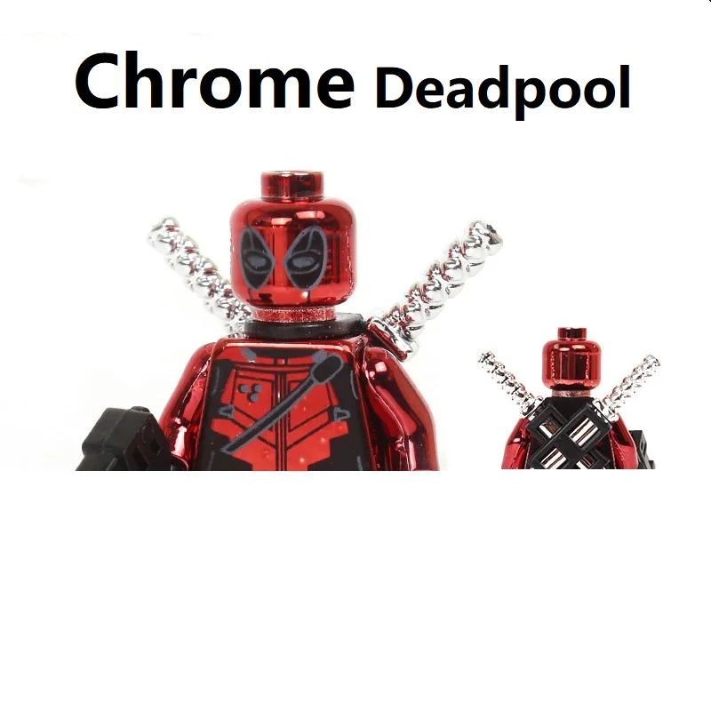 Décennie s de construction Deadpool chromés, mini figurines d\'action, jouets, nouveau