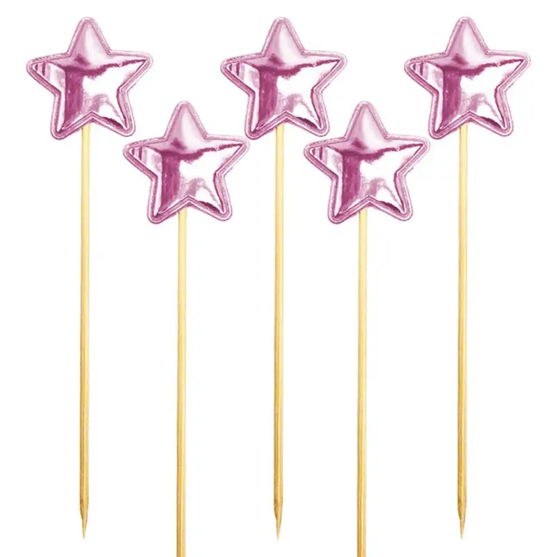 Kids Birthday Cake Topper Star Cupcake Picks Glitter Cupcake Baking Food Decor Picks For Boys Girls Holiday Cake Deliver Love