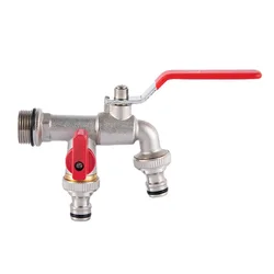 DN15-DN20 Garden Brass Faucet Kitchen Garden Double Open Double Control Washing Machine Faucet Outdoor Sink