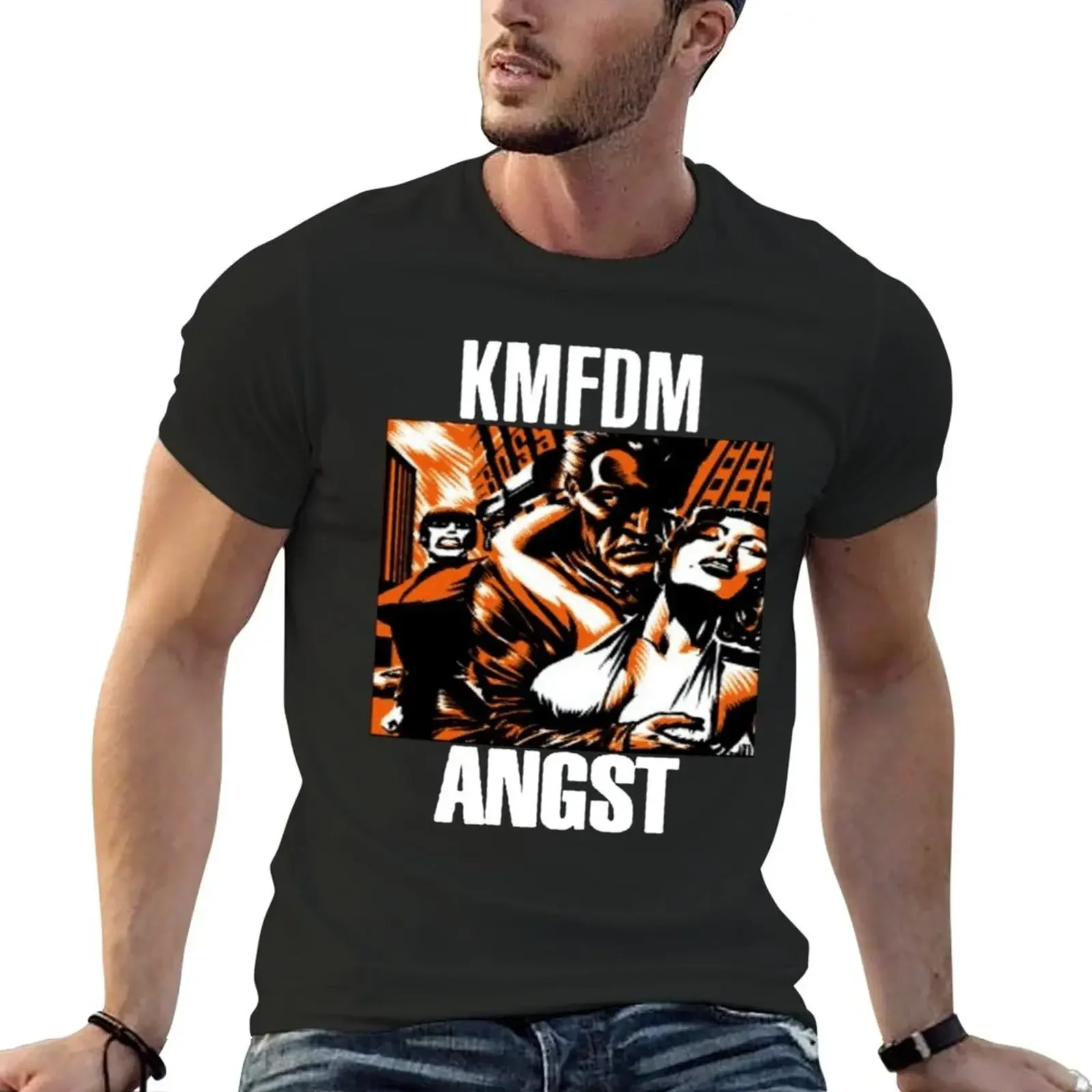 KMFDM ANGST T-Shirt custom t shirt anime figures quick drying animal prinfor boys mens champion t shirts