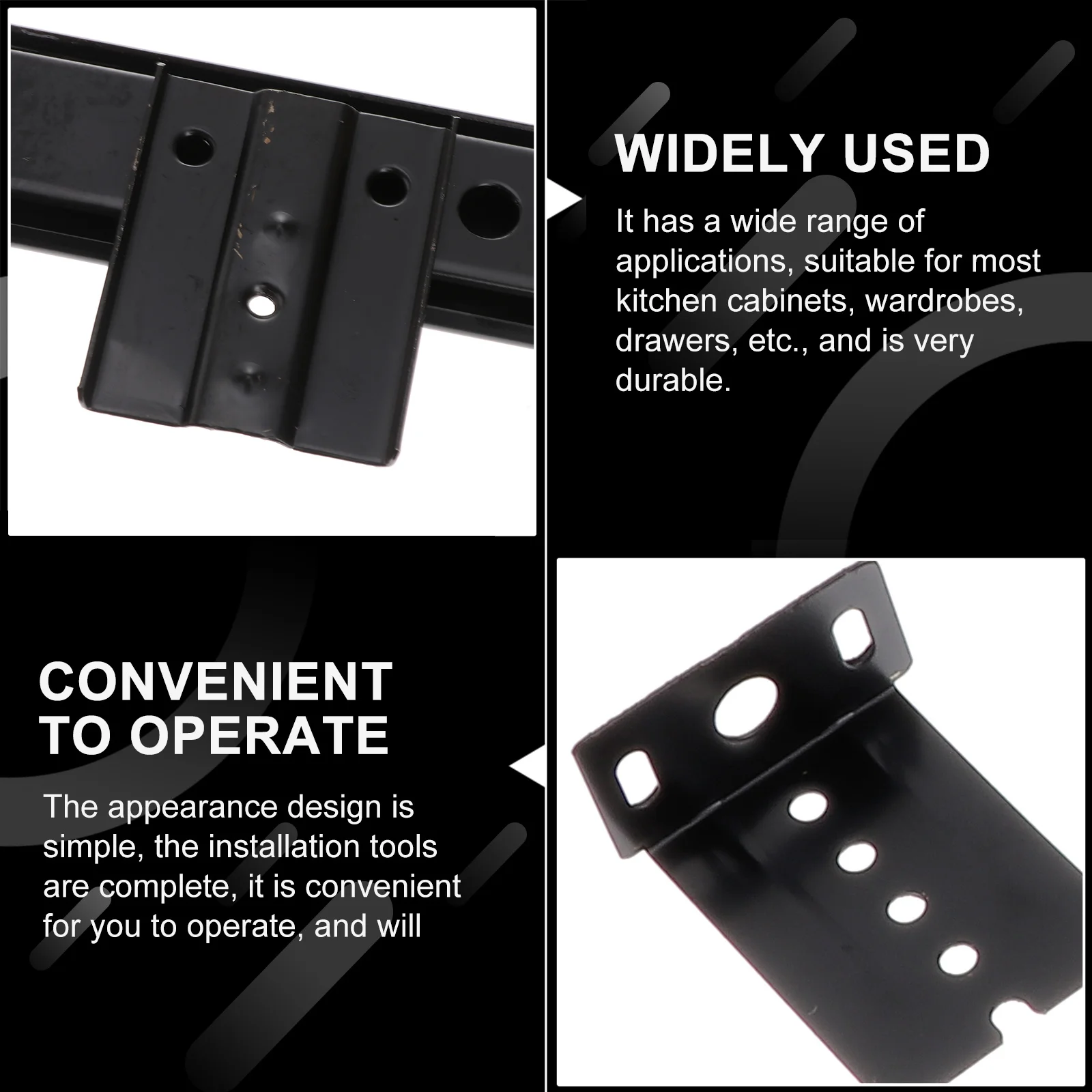 

2pcs Steel Drawer Slides Heavy Duty For Kitchen Cabinet Wardrobe Durable Hardware Accessories Sliding Rails