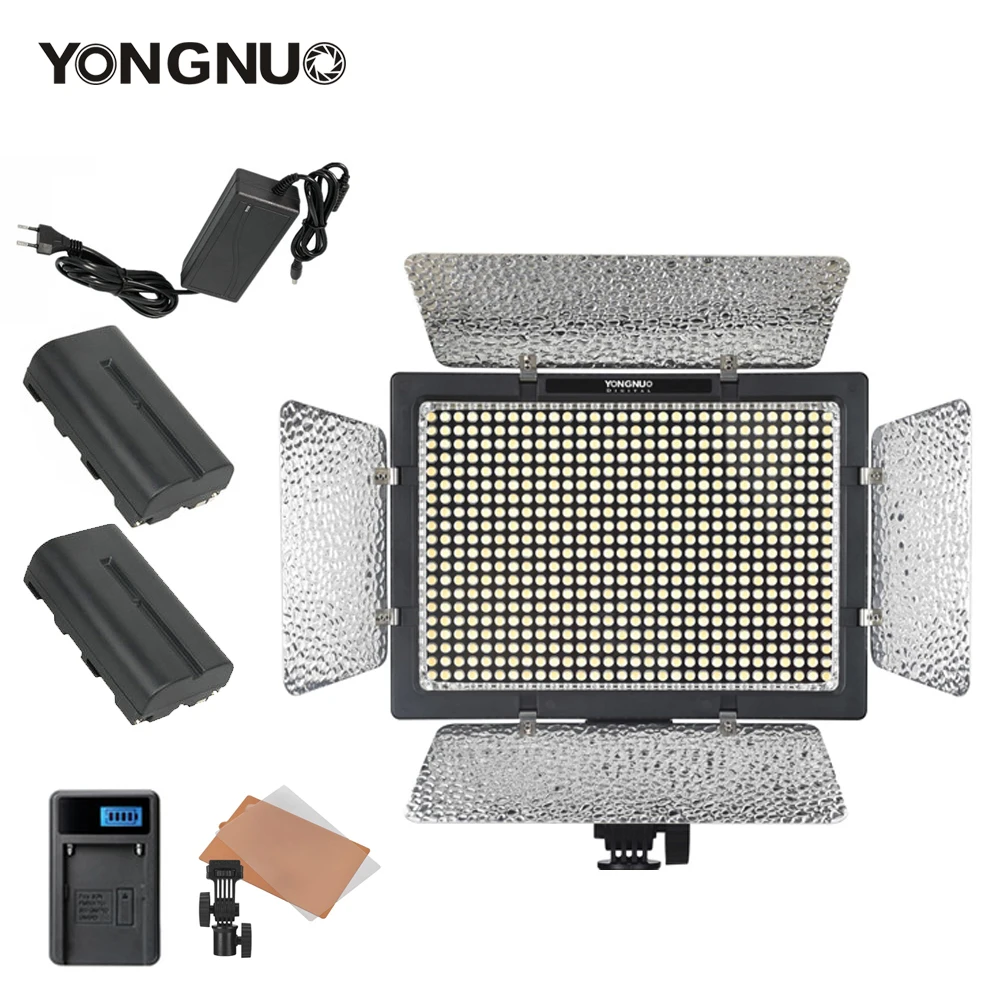 YONGNUO YN600L II LED Video Light Panel 5600K Color with Battery USB Charger AC Power Adapter Kit for Camera Film Studio