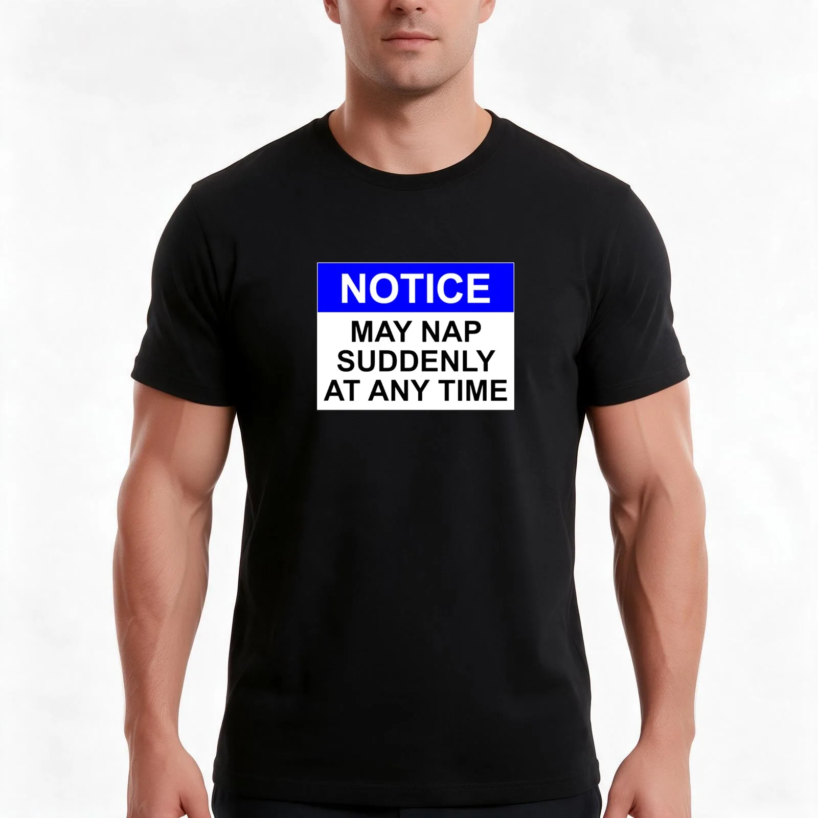 NOTICE: MAY NAP SUDDENLY AT ANY TIME T-Shirt, Summer Casual Cotton Tee, Oversized Streetwear Tops, Vintage Graphic Print
