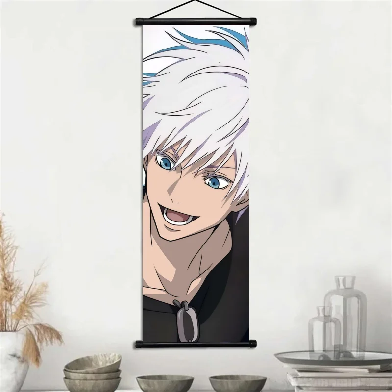 Jujutsu Kaisen Gojo Satoru & Geto Suguru Anime Art Fabric Wall Hanging Scroll Home Decor view 5