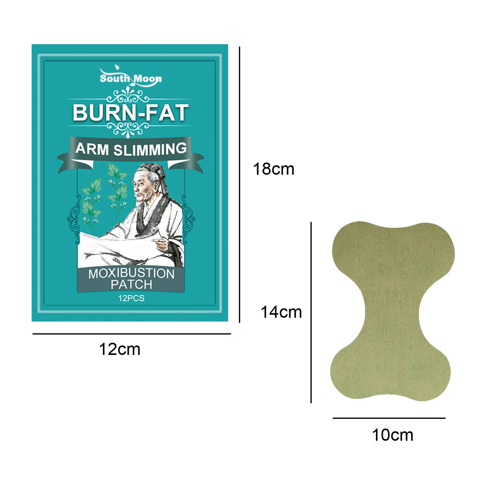 12Pcs Burn-fat Arm Slimming Moxibustion Patches Accelerate Metabolism Tighten Skin Weight Loss Patch Body Repairing Patch