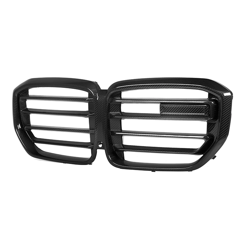 شبكة المصد الأمامي للكلى شوايات غطاء محرك السيارة من ألياف الكربون الجافة الحقيقية لسيارات BMW X5 Series G05 G18 LCI 2024-IN قطع غيار السيارات X5M