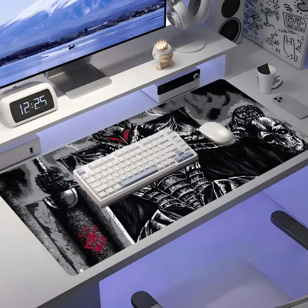 Tappetino per mouse grande Samurai, tappetino da ufficio, tappetino per mouse in gomma antiscivolo in stile retrò, accessori per PC, accessori da scrivania.