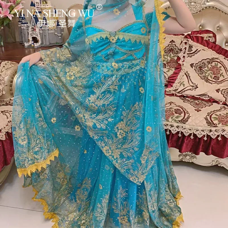 

Arabian Style Princess Costume Kids Bollywood Dance Cosplay Girls Magic Lamp Story Role Play Performance Indian Dance Clothing