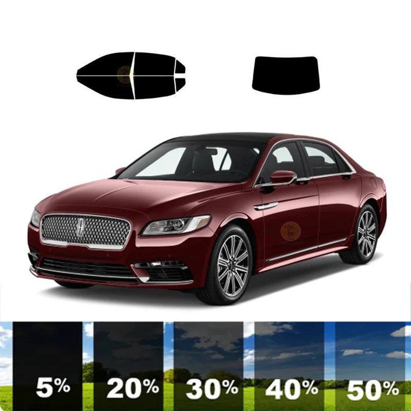 

precut Removable Window Tint Film For Car 100% UVR 5%-35%VLT Heat Insulation Carbon ﻿For LINCOLN CONTINENTAL 4 DR SEDAN2017-2020