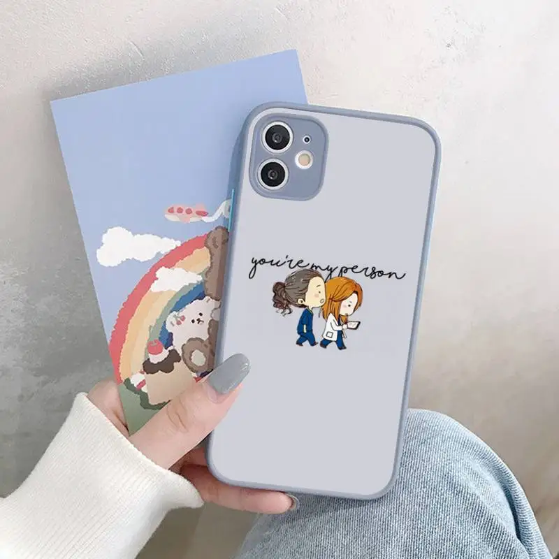 Greys Anatomy You Are My Person Phone Case for iPhone X XR XS 7 8 Plus 11 12 13 pro MAX 13mini Translucent Matte Shockproof Case