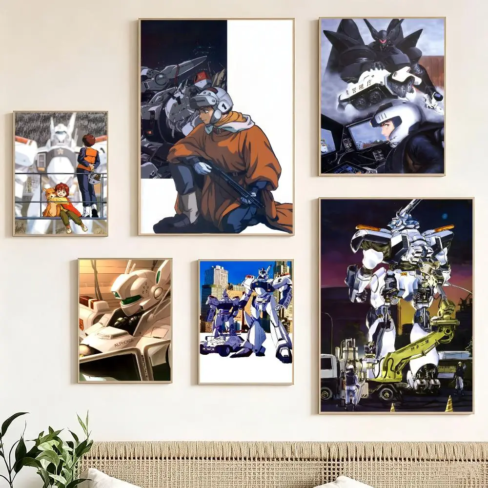 P-Patlabor Anime Poster Pegatina artistica HD autoadhesiva impermeable para salon dormitorio