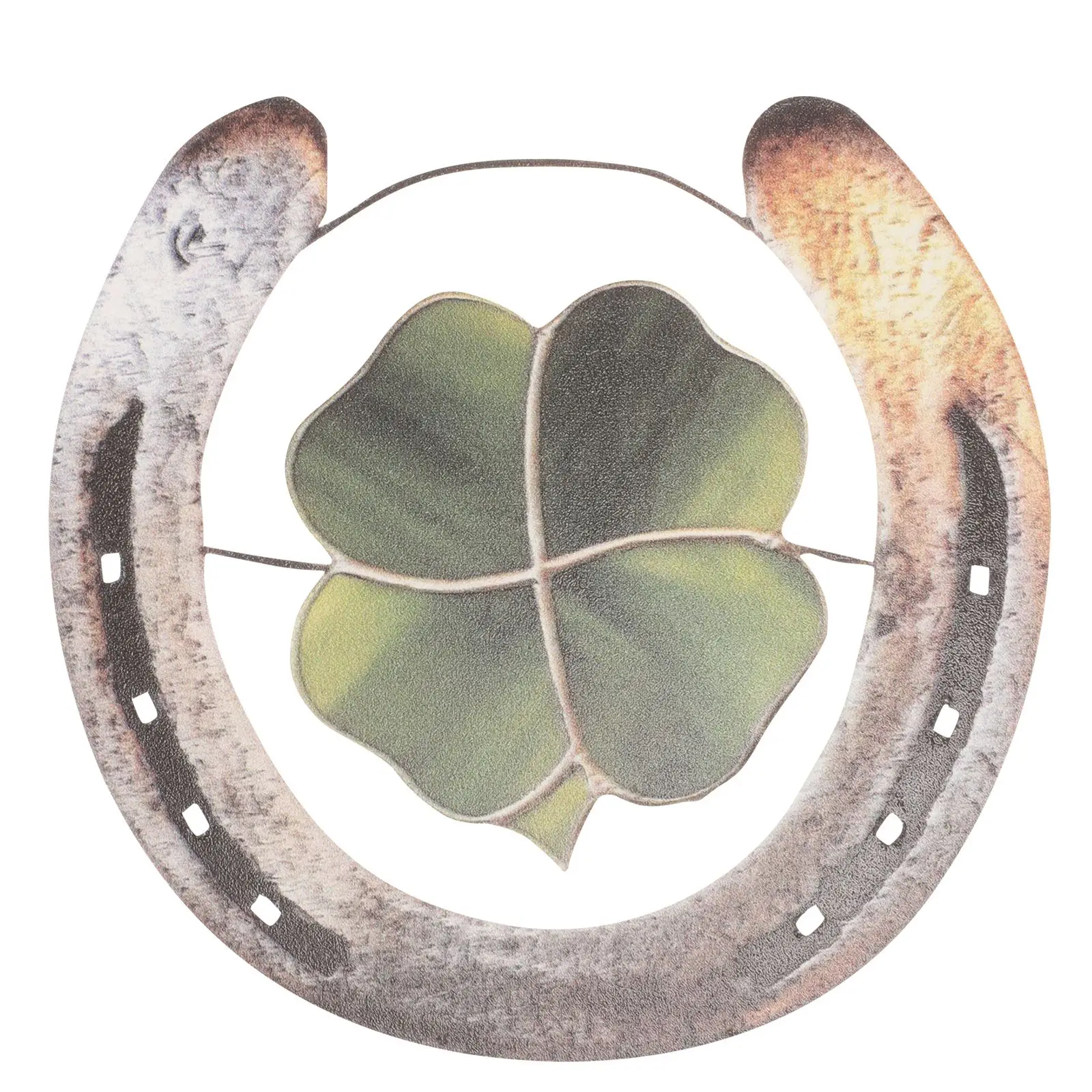 Shamrock Horseshoe Metal Wall Decor Horseshoe Vintage Wall Craft จี้ผนังโลหะ Four Leaf Clover Lucky Horseshoe จี้