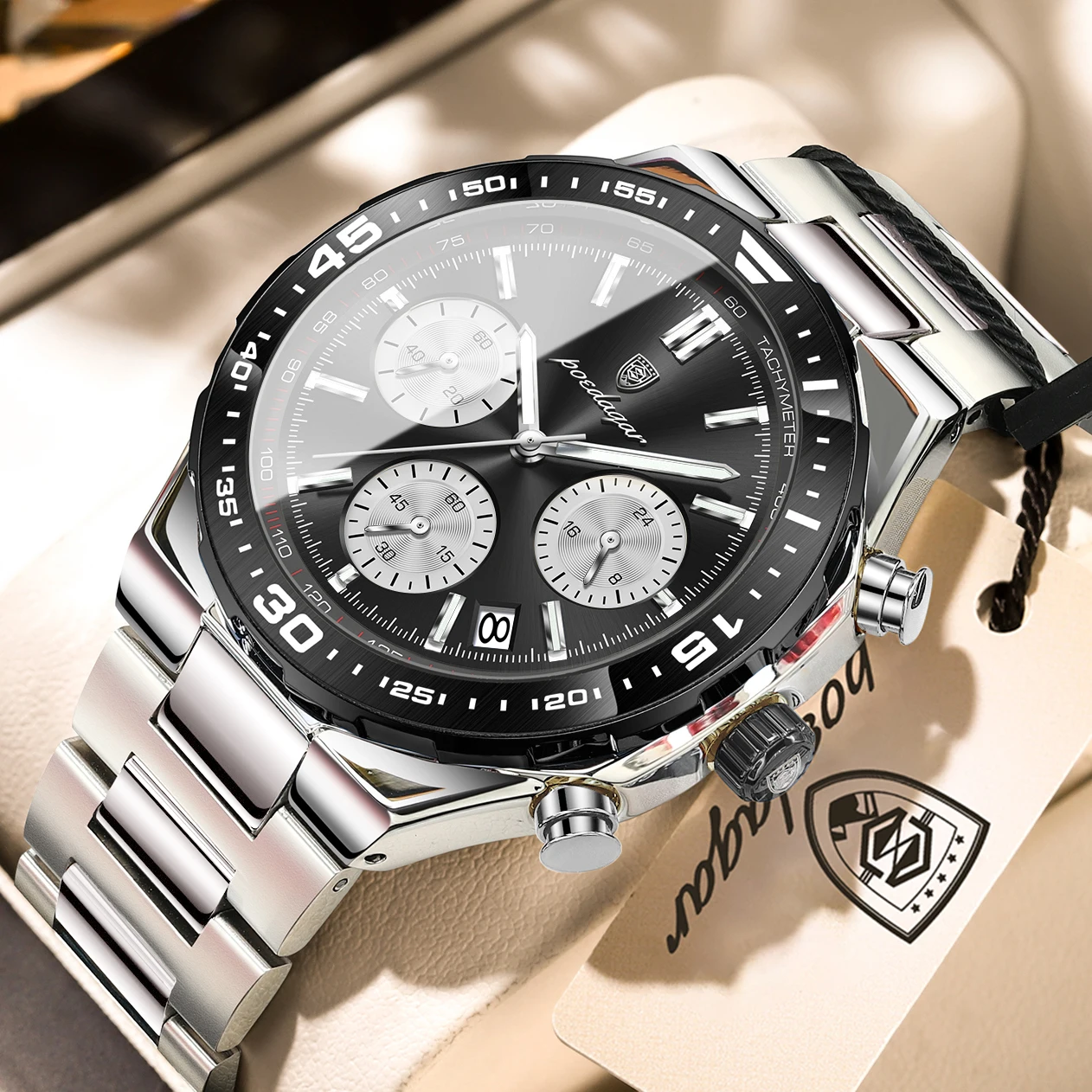 POEDAGAR Fashion Creative Men's Quartz Watch Waterproof Luminous Sport Man Clock Date Chronograph Business Watches For Men Reloj image 3