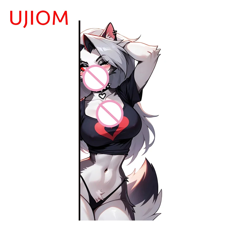 UJIOM Loona Peeker Girl Wall Sticker Fashionable Creative Personality Occlusion Scratch Decal Sunscreen Trunk Wardrobe Decor