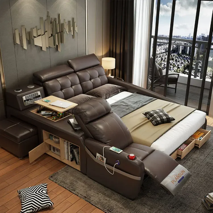 

Wholesale Modern Popular Hotel New Design Multifunctional Features King Size Smart Home Bed