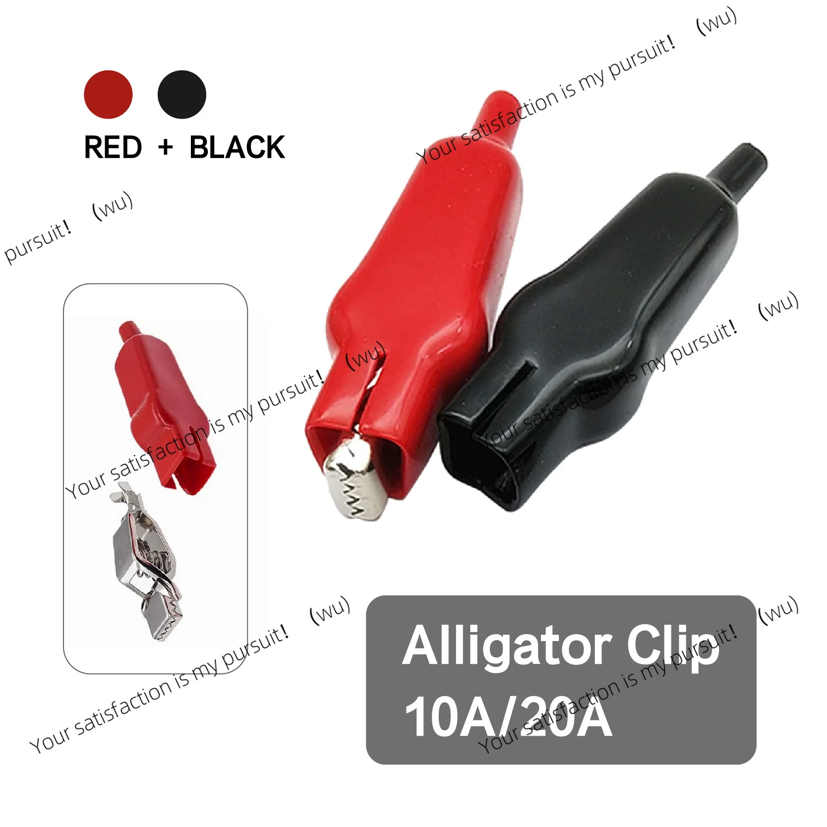 10A 20A DIY Test Leads Crocodile Electrical Clips Electrical Tool Parts PVC Alligator Clips Charging Battery Crocodile Clips