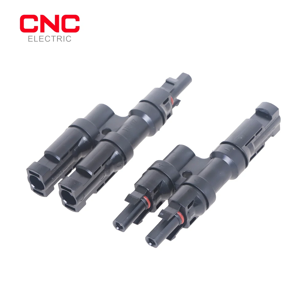 CNC 1Pair PV T Branch Solar Connector Male & Female Panel System Waterprrof IP67 Two pieces Solar Cell Connect Plug