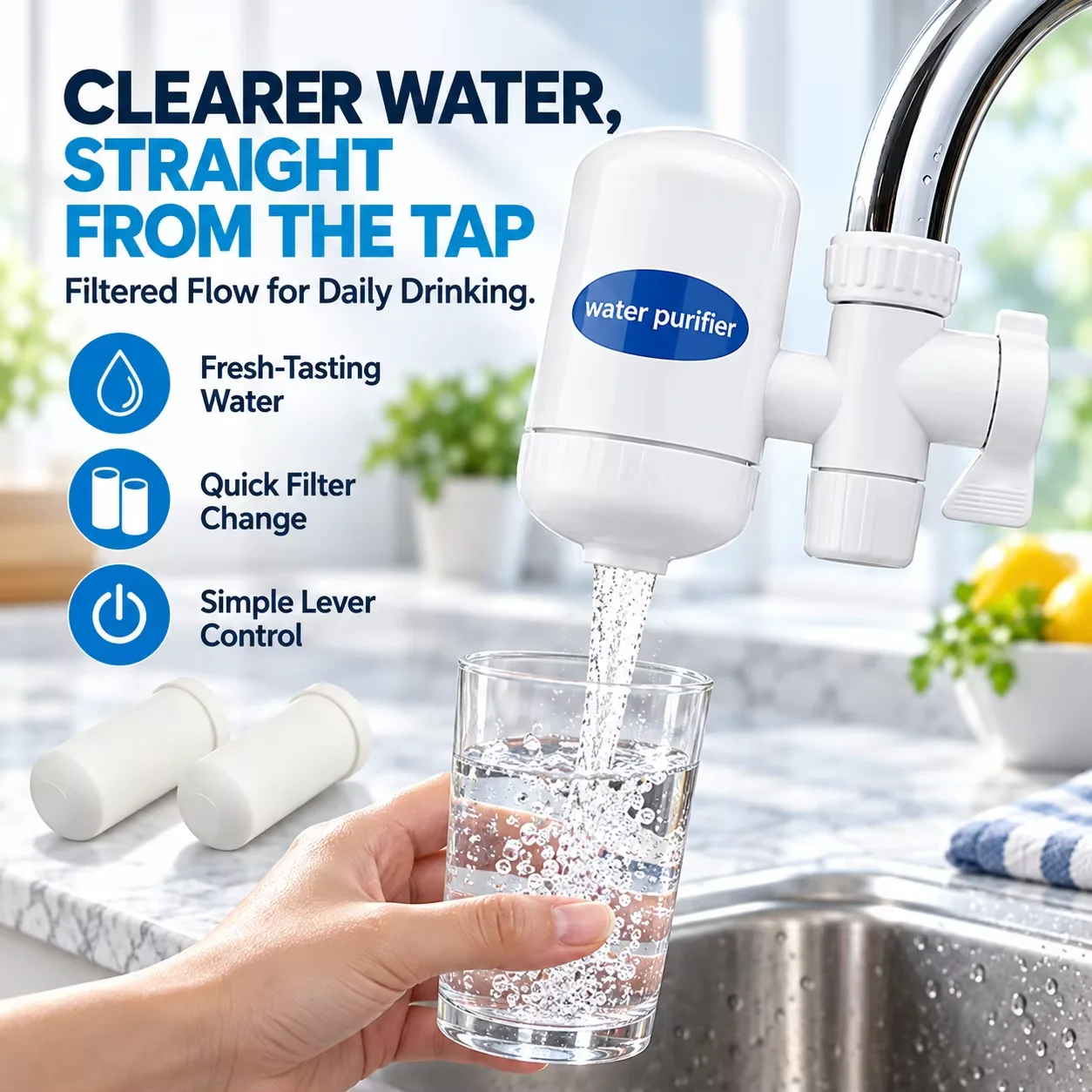 Kitchen Faucet Purifier 5-level Filter Can Be Repeatedly Cleaned And Replaced Filter Element Household Water Purifier