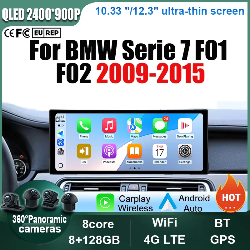 

Carplay Android 14 Car Radio for BMW Serie 7 F01 F02 2009 - 2015 Touchscreen Multimedia Video Player Stereo GPS Navigation Tools