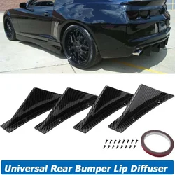 4pcs Rear Bumper Diffuser Shark Fins Aprons Splitters Sticker Lip Universal For Chevrolet Camaro SS LS RS LT Car Accessories