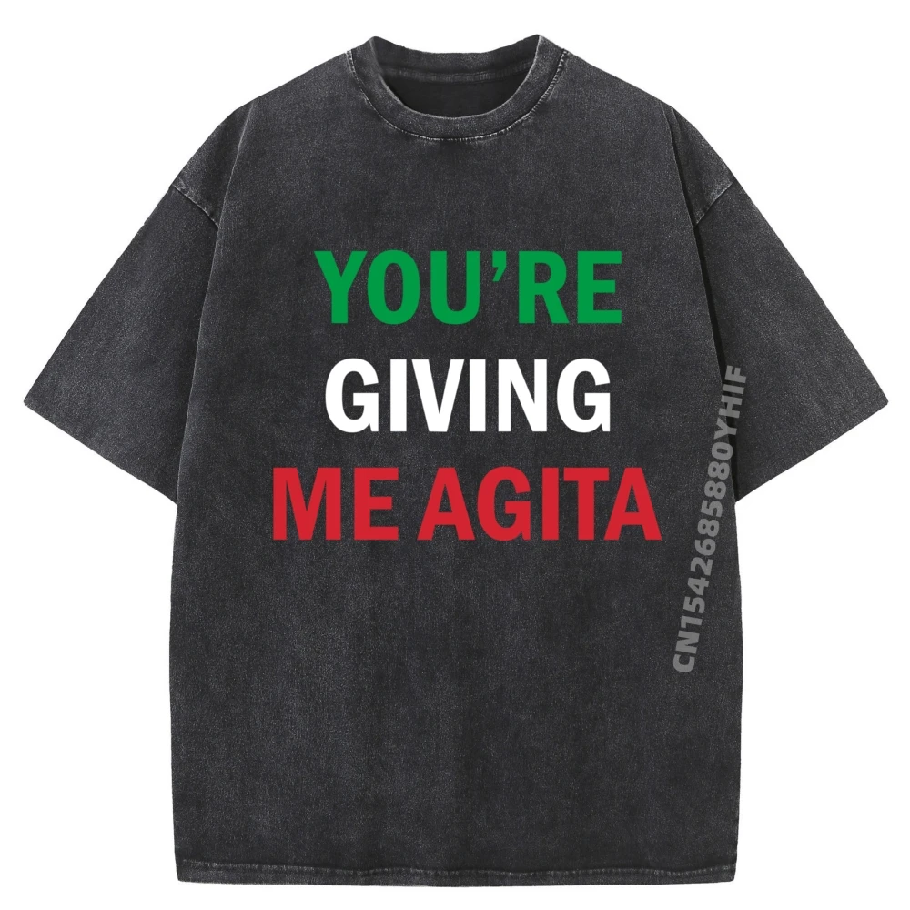 

Funny Italian Sayings Quotegiving Me Agita Funny Italian Sayings Quote Washed Shirts Graphic Tee Men's Tshirt