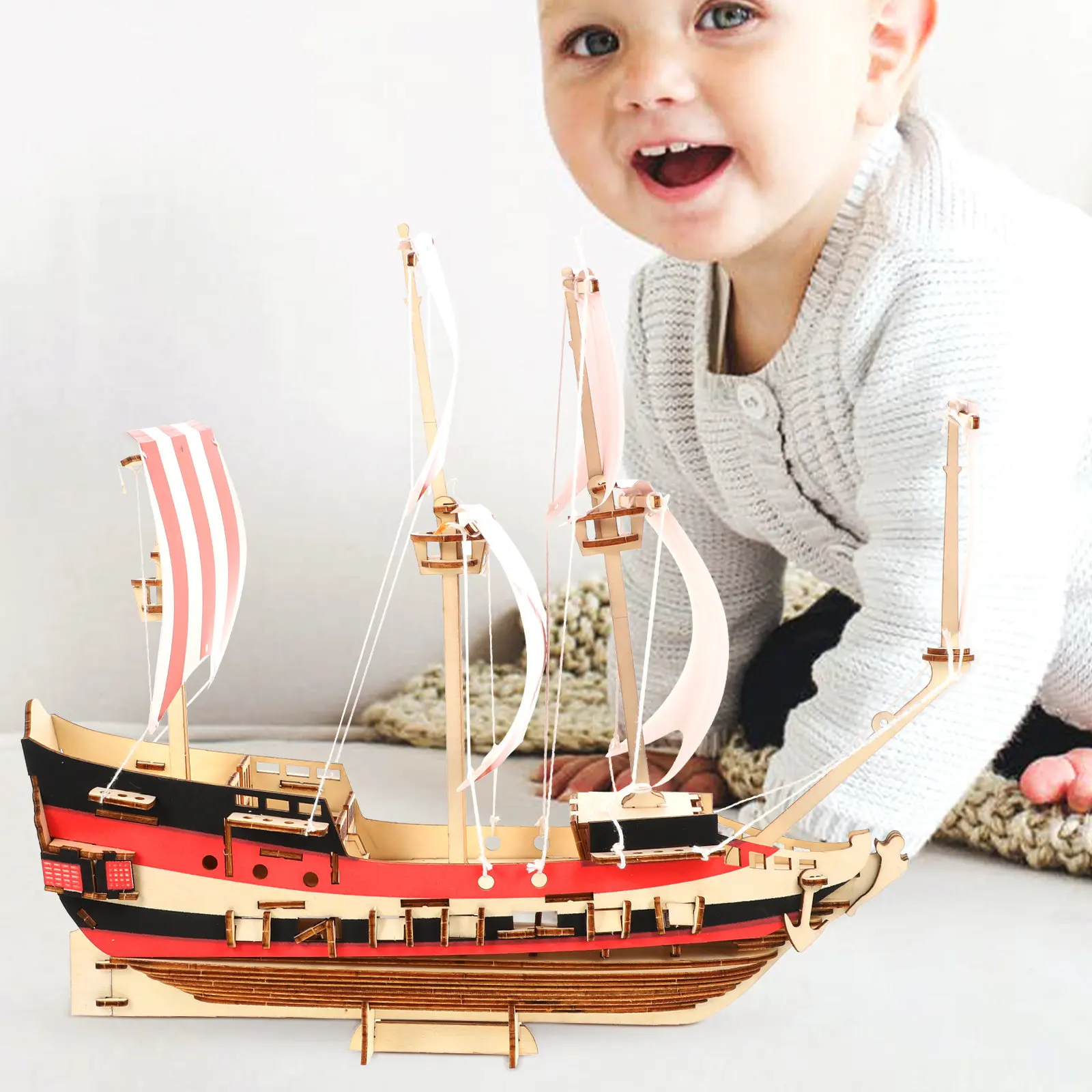 

Набор 3D-пазлов «Парусник»: деревянный конструктор для взрослых и детей, развивающий воображение и моторику