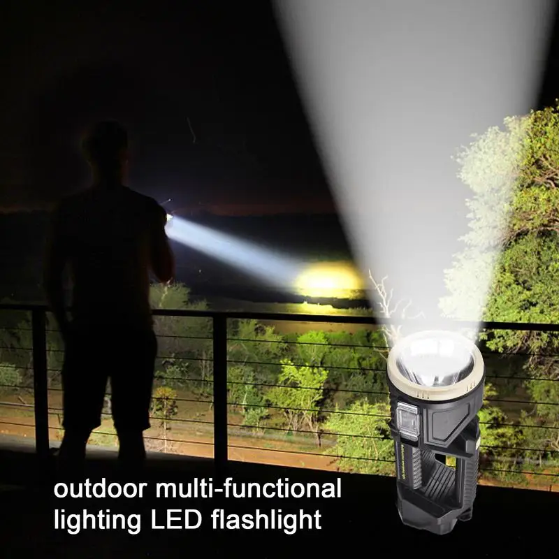 Super Bright Powerful LED Torch Light Multi Modes Camping Light Rechargeable Bright Flashlight Rotation Adjustment Super Bright