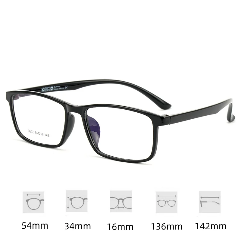 FIRADA Fashion Transparent Eyewear Women's Retro Square TR Eyeglasses Myopia Optical Prescription Glasses Frame For Men 06-3602