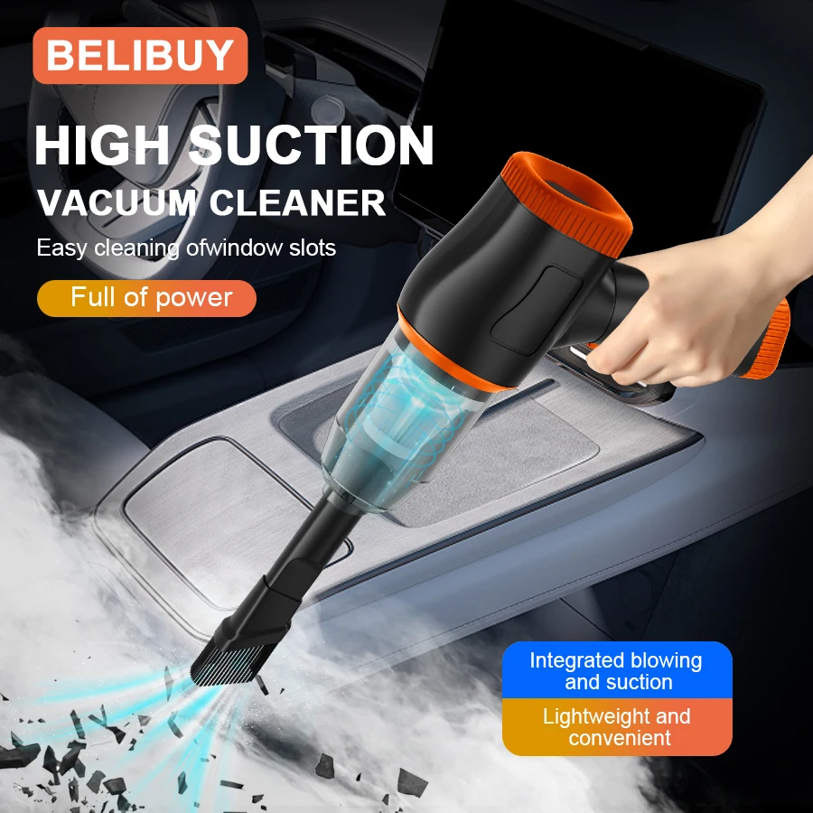 BELIBUY Car Vacuum Cleaner Portable Handheld home appliance Vacuum Cleaner Cordless Strong Suction Carpet Cleaner Machine