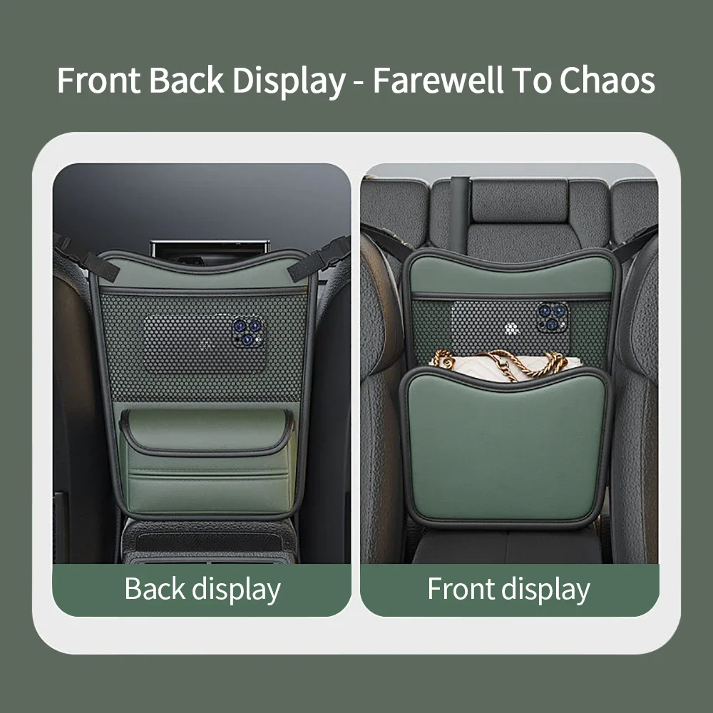 Multifunktionale Aufbewahrungstasche zwischen Autositze, Netztasche, Handtaschenhalter, tragbarer Auto-Organizer, Auto-Innenzubehör – Detail 3