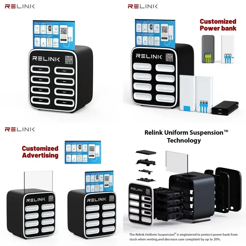 Hot Sale 2025 Hot Sale 8-Slot Smart Power Bank Station-4G/WiFi Rental 5000/8000mAh 30W Output Quick Charge Support for
