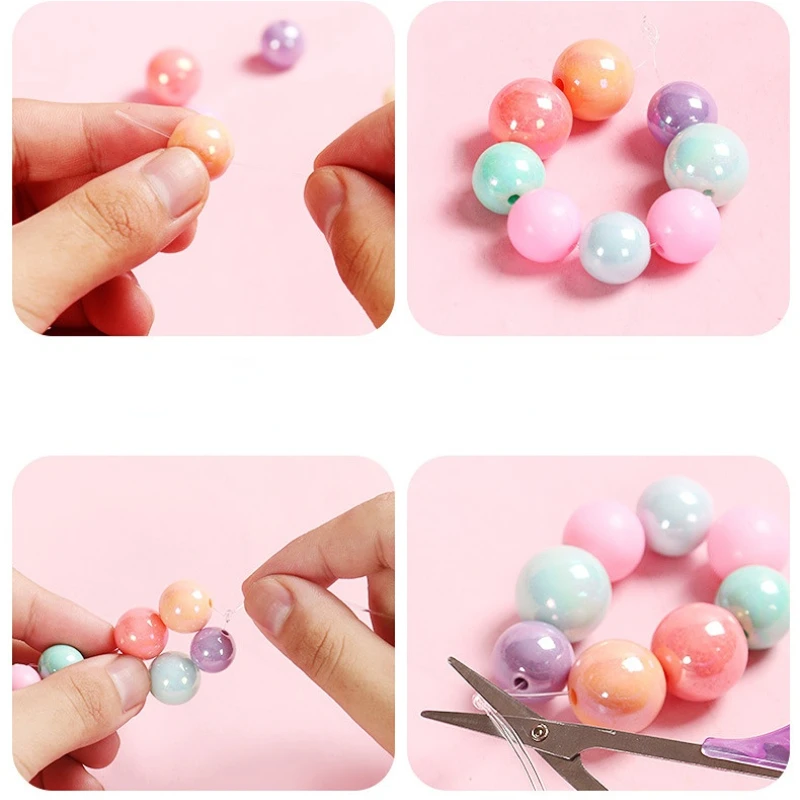 Children Beading Educational Toys Beading Hands-on Training Concentration Manual Diy Materials Accessories Girls Bracelet Gifts