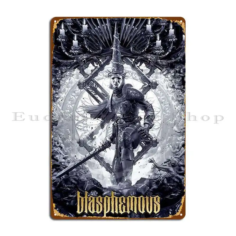 Blasphemous Metal Sign Printed Club Party Designing Poster Tin Sign Poster