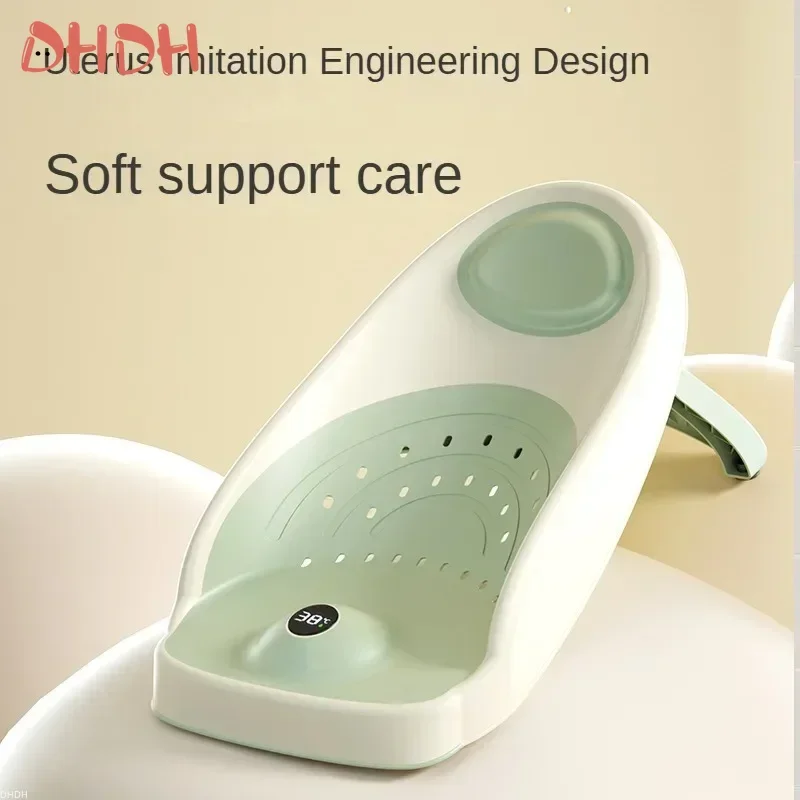 Temperature Display Baby Bath Tub – Non-Slip Foldable Infant Bathtub Real-Time Water Temp Sensor, Portable & Safe for Newborns view 2