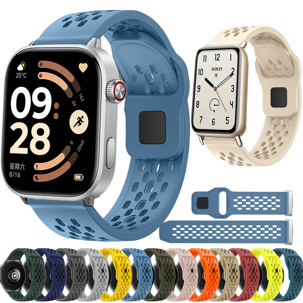 Sportarmband für Xiaomi Miband 10 Pro/9 Pro/8 Pro Silikon Correa Atmungsaktives Armband für Redmi Watch 6 5 4 Smartwatch-Band