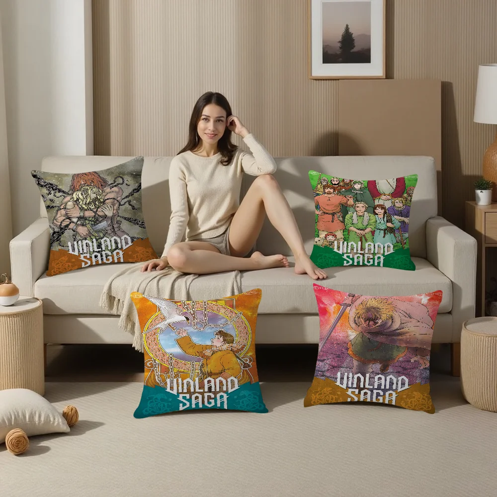 

Japanese Manga V-Vinland S-Saga Pillowcase Toon Gift Cushion Cover Bedroom Home Sofa Chair Seat Decor Pillow Case
