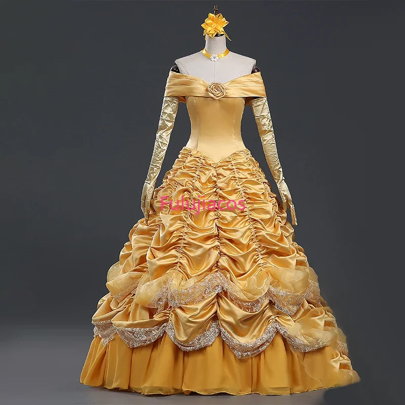 

Fulujiacos Custom Made Adult Costumes Luxurious Princess Belle Dress Cosplay