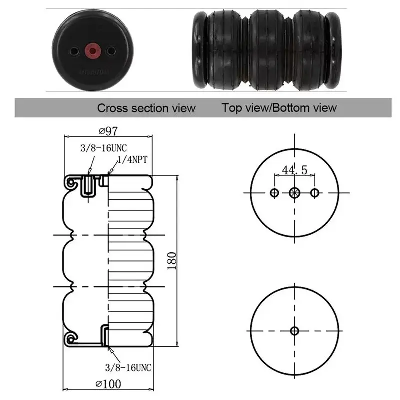 2Pcs Air Ride Suspension Shock Absorber Airspring Bellow Rubber Airspring For Ford F150 Truck Or Pickup 3E2200-L94A