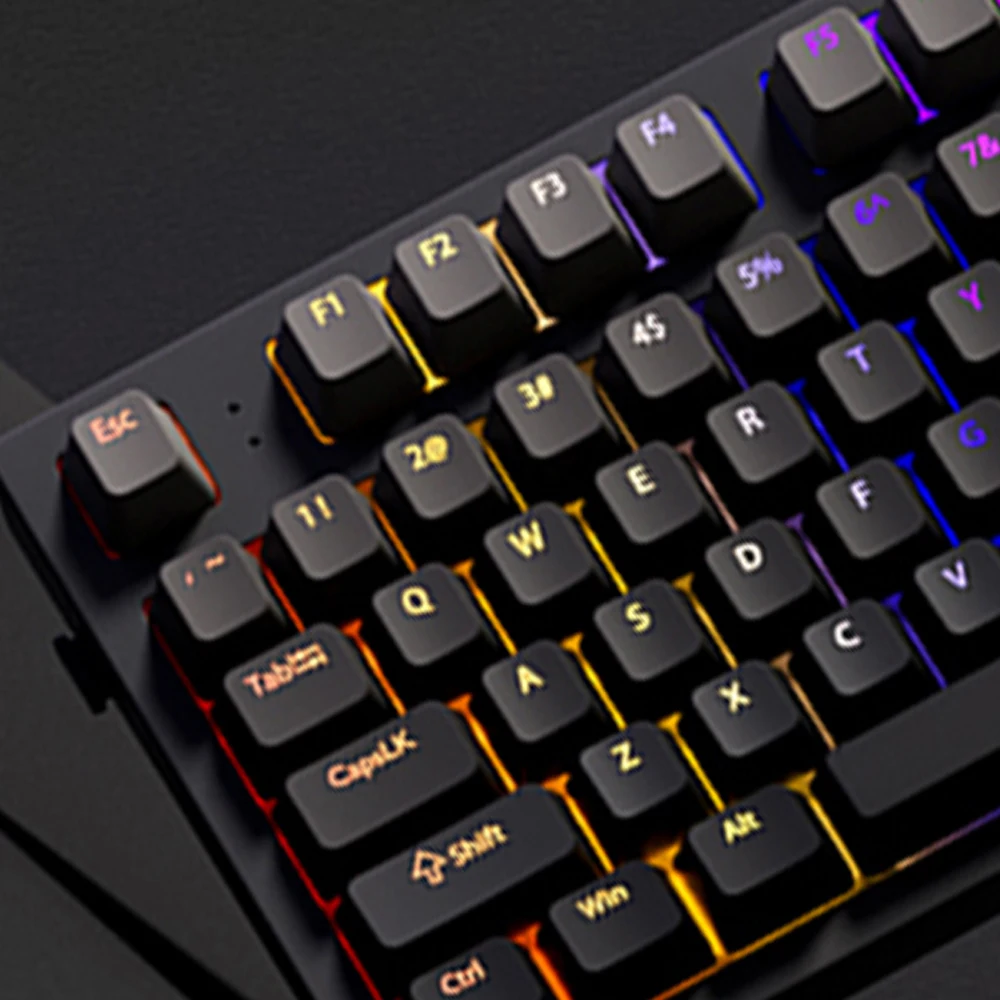 

Колпачки для клавиш Ink Shadow RGB с подсветкой и верхним принтом, 130 клавиш, OEM-профиль, блестящие сквозные колпачки для клавиш из ПБТ с двойным выстрелом для механической клавиатуры