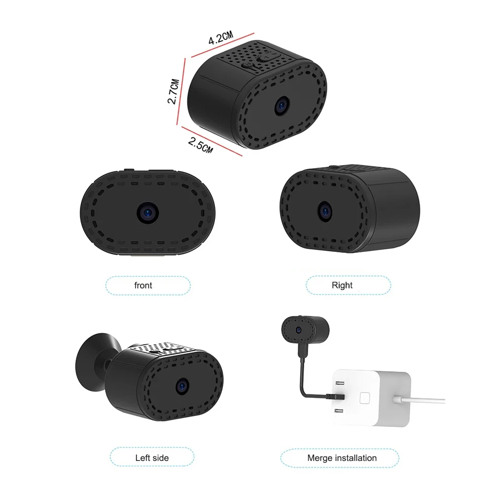 Imagem -05 - Mini Câmera Wifi hd 1080p com Visão Noturna e Detecção de Movimento Câmera de Segurança de Escritório em Casa com Aplicação Móvel