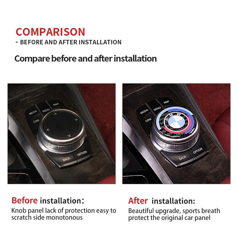 سيارة الوسائط المتعددة مقبض غطاء أزرار ملصق اكسسوارات لسيارات BMW 5 سلسلة X3 X5 F25 F26 G01 G02 G11 G12 F10 F15 F16 F30 F36 G30 G32