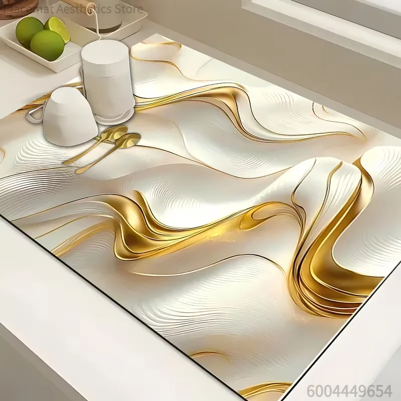 Tableware Drying Mat Fancy Dishwashing Mat Dish Washing Drying Mat Kitchen Workbench Kitchen Accessories Bathroom Accessories